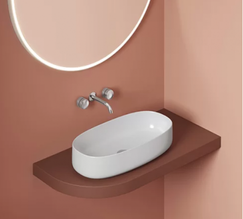 Раковина, Artceram, Cognac, шгв 680*350*150, отверстия для смесителя-отсутствуют, Saniglaze, цвет-белый (Товар заказной, возврату не подлежит)