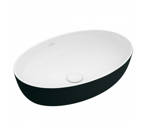 Раковина, Villeroy&Boch, Artis, шгв 610*410*130, отверстия для смесителя-отсутствуют, цвет снаружи/внутри-Coal Black/белый