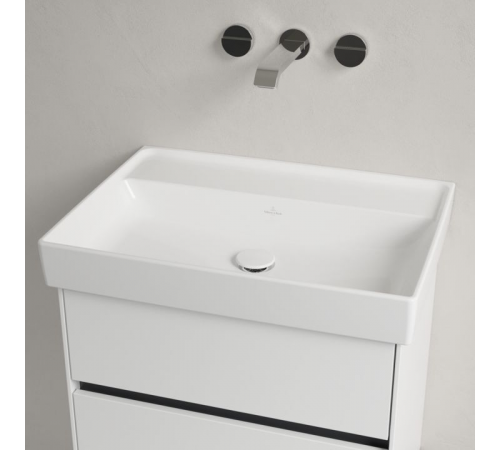 Раковина, Villeroy&Boch, Collaro, шгв 650*470*160, отверстия для смесителя-отсутствуют, CeramicPlus, цвет-альпийский белый