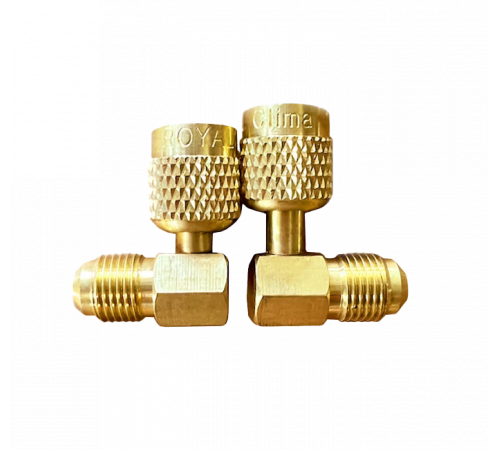 LT-AD78 Переходник (угловой 90 5/16"Mх1/4"F, с R410А на R22, упак. 2 шт. ) LAMPRECHT