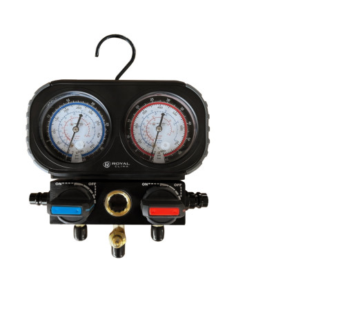 Маном. коллектор RT-MG20BL-R410 (2-вент, 3 штуц., R22/R32/R134/R410, М1/4", без шлангов) ROYAL Clima