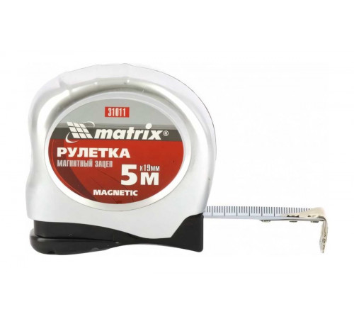 Рулетка Magnetic, 5 м х 19 мм, MATRIX 31011