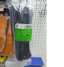 Нейлоновые стяжки FORTISFLEX КСС 3х200 мм черный 100 штук 49409